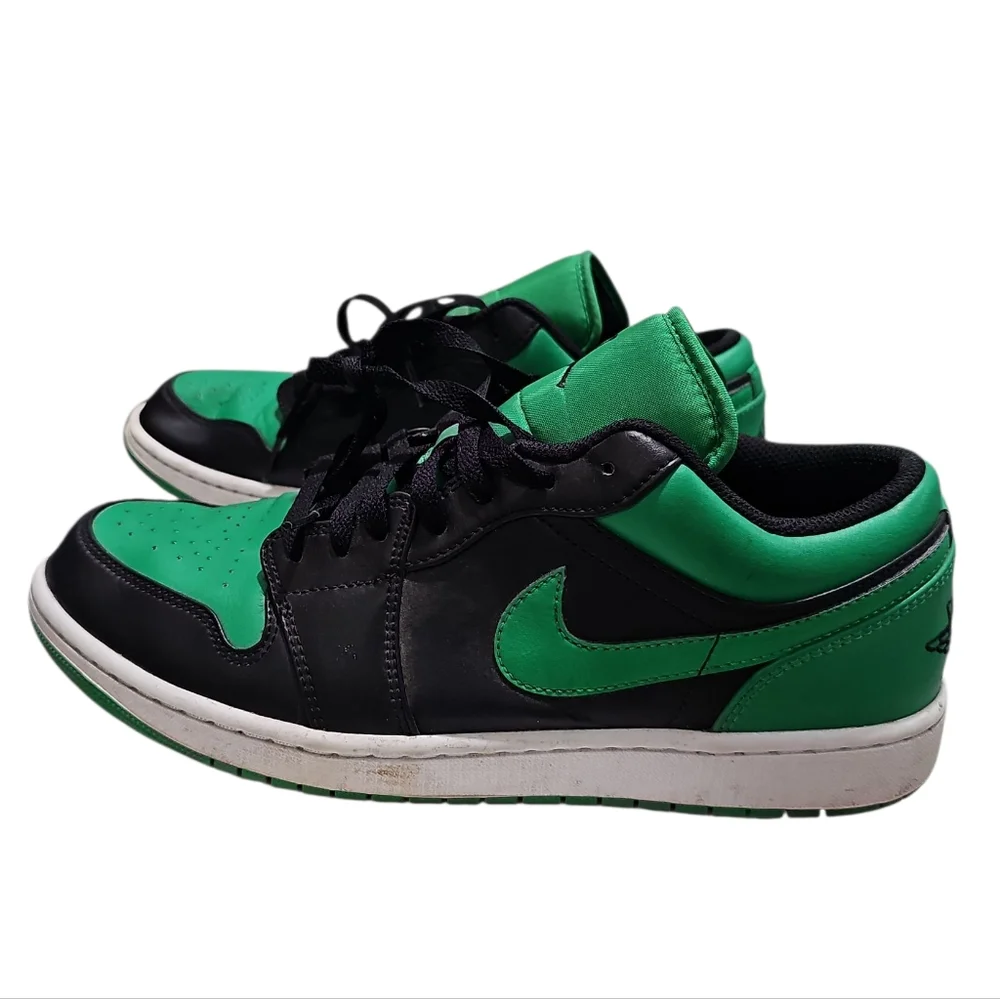 Nike Air Jordan 1 Low Retro Green Toe Black Pine Green Men’s Size 10.5 Sneakers - Picture 3 of 7